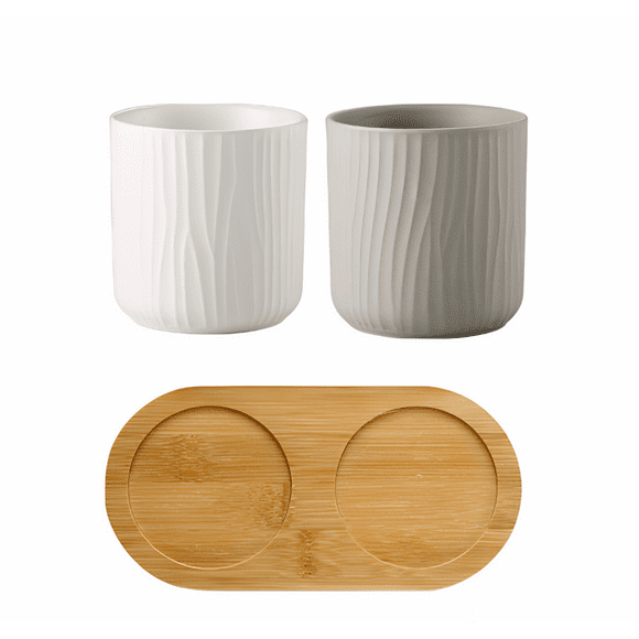 Bohorizon Toothbrush Holders for Bathrooms, 2PCS Ceramic Tooth Brush Holder Set with Coaster