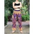 thumbnail image 1 of Bohotusk Purple Peacocks Eye Elasticated Smocked Waist Womens Harem Pants S/M Only, 1 of 8