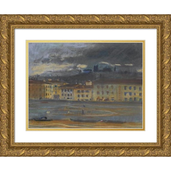 Bohumil Kubišta 18x15 Gold Ornate Wood Frame and Double Matted Museum Art Print Titled - Florence