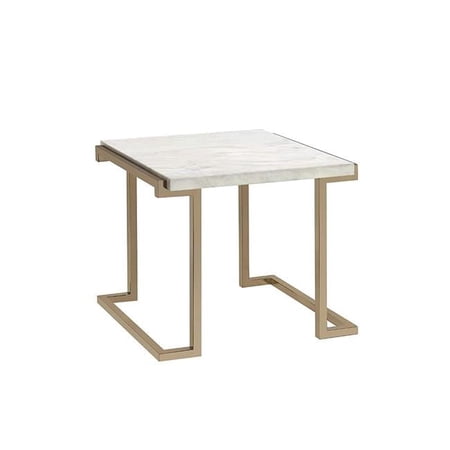 Boice II End Table, Faux Marble & Champagne