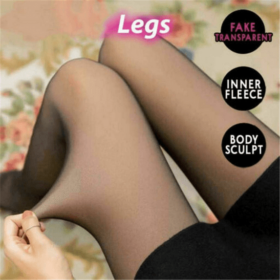 Boiiwant Women Girl Fleece Leggings High Waist Solid Color Soft Sheer Warm Pantyhose Winter Slim Stretchy Tights for Outdoor