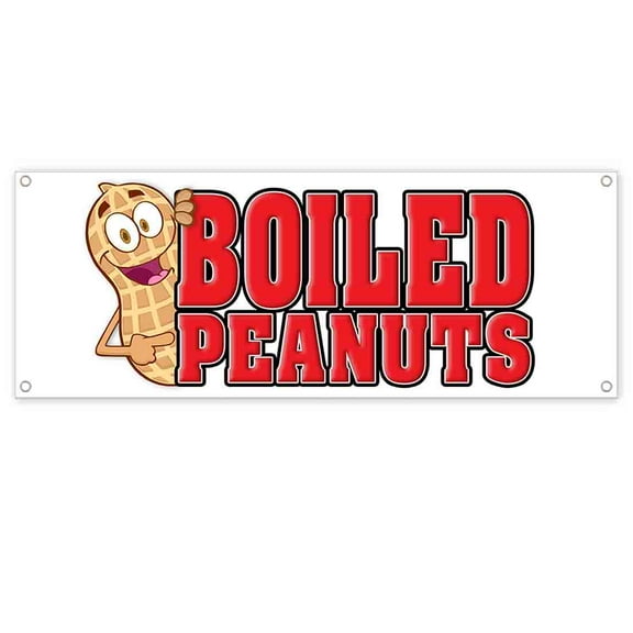 Boiled Peanuts 13 oz Vinyl Banner With Metal Grommets