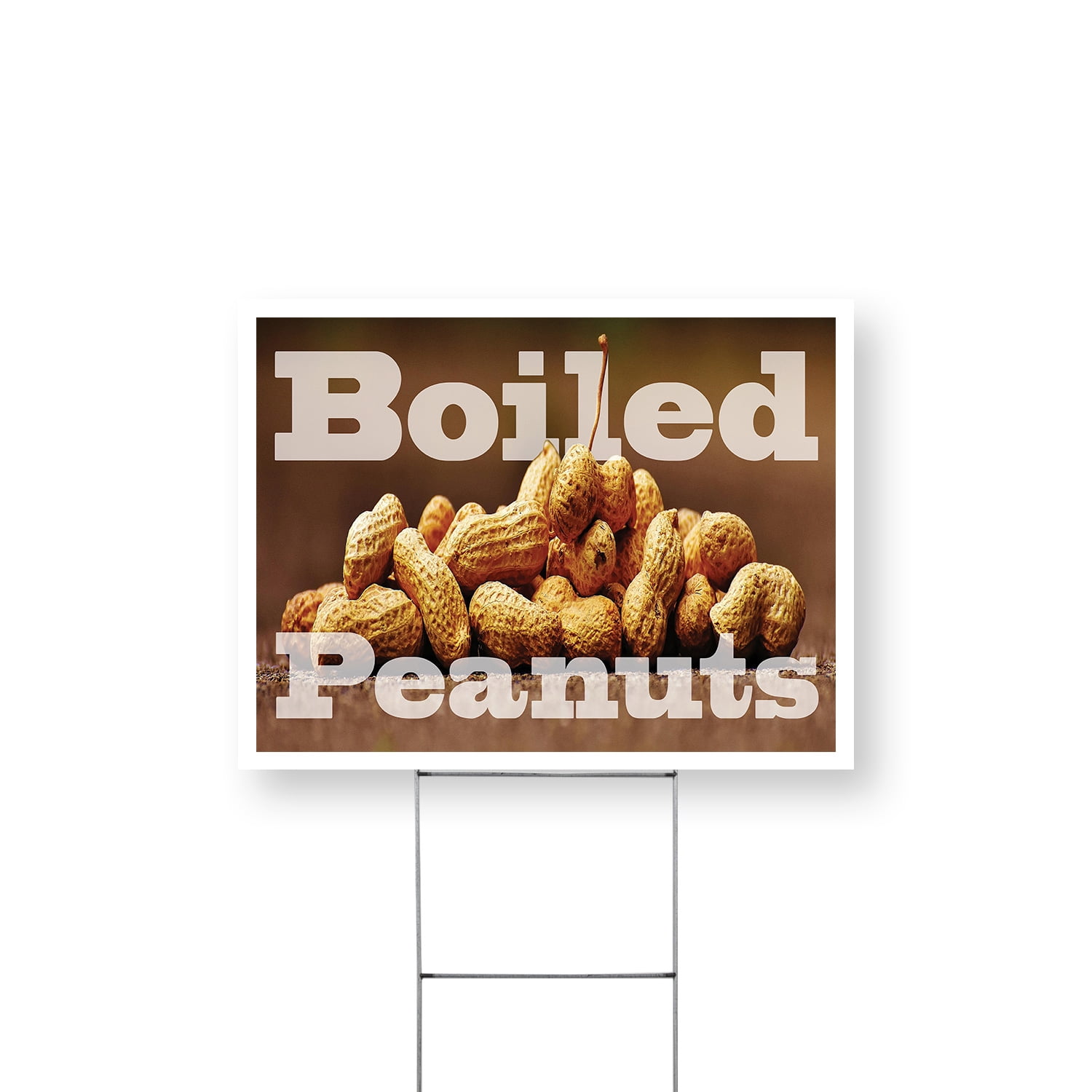 Boiled Peanuts Yard Sign 18 Inch x 24 Inch Double Sided Weatherproof ...