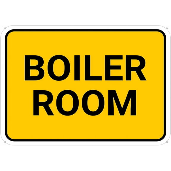 Boiler Room Rectangular Floor Sign 12 x 8 Inches - Rust-Free Aluminum, Outdoor Metal Tin Sign, Practical for Home, Business, Yard, Boiler Safety
