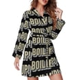 thumbnail image 1 of Boiler Up! Night Robe Long Sleeve V Neck Robe With Belt Women's Sleepwear Dresses, 1 of 9