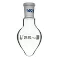 thumbnail image 1 of Boiling Flask with Joint, 25ml - Socket Size 14/23 - Pear Shape, Short Neck - Interchangeable Joint - Borosilicate Glass - Eisco Labs, 1 of 1