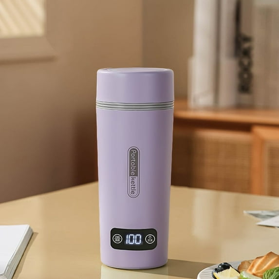 Portable Travel Kettle 350ml - Mini Electric Water Boiler with 4 Temperature Settings (212°F-113°F), 304 Stainless Steel, Fast Boiling & Auto Shut-Off for Tea/Coffee, Compact for Office/Camping