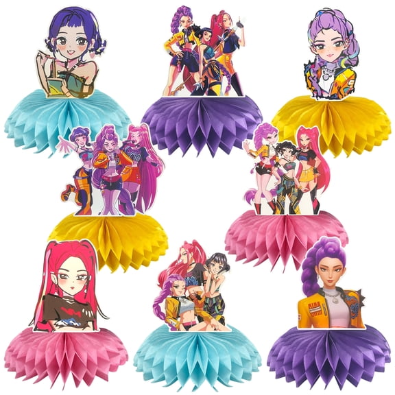 Boinkwe 8 PCS Set of Witch Hunter Honeycomb Ornaments, Double-Sided 3D Design, Suitable for Birthday Party Decorations and Supplies