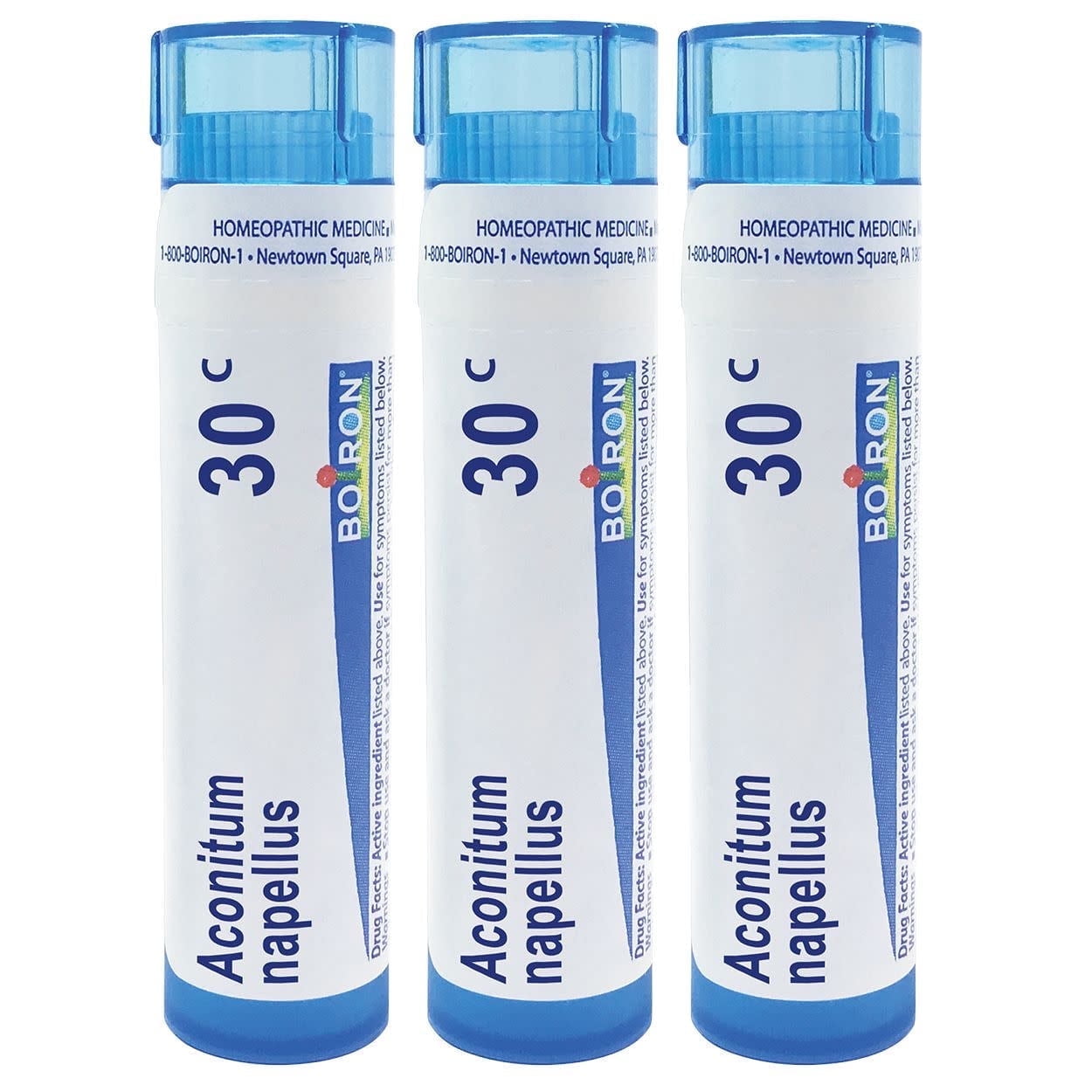 Boiron Aconitum Napellus 30C, Homeopathic Medicine for High Fever (Up To 102F) Of Sudden Onset With Dry Skin, 3 Count (3 x 80 Pellets)