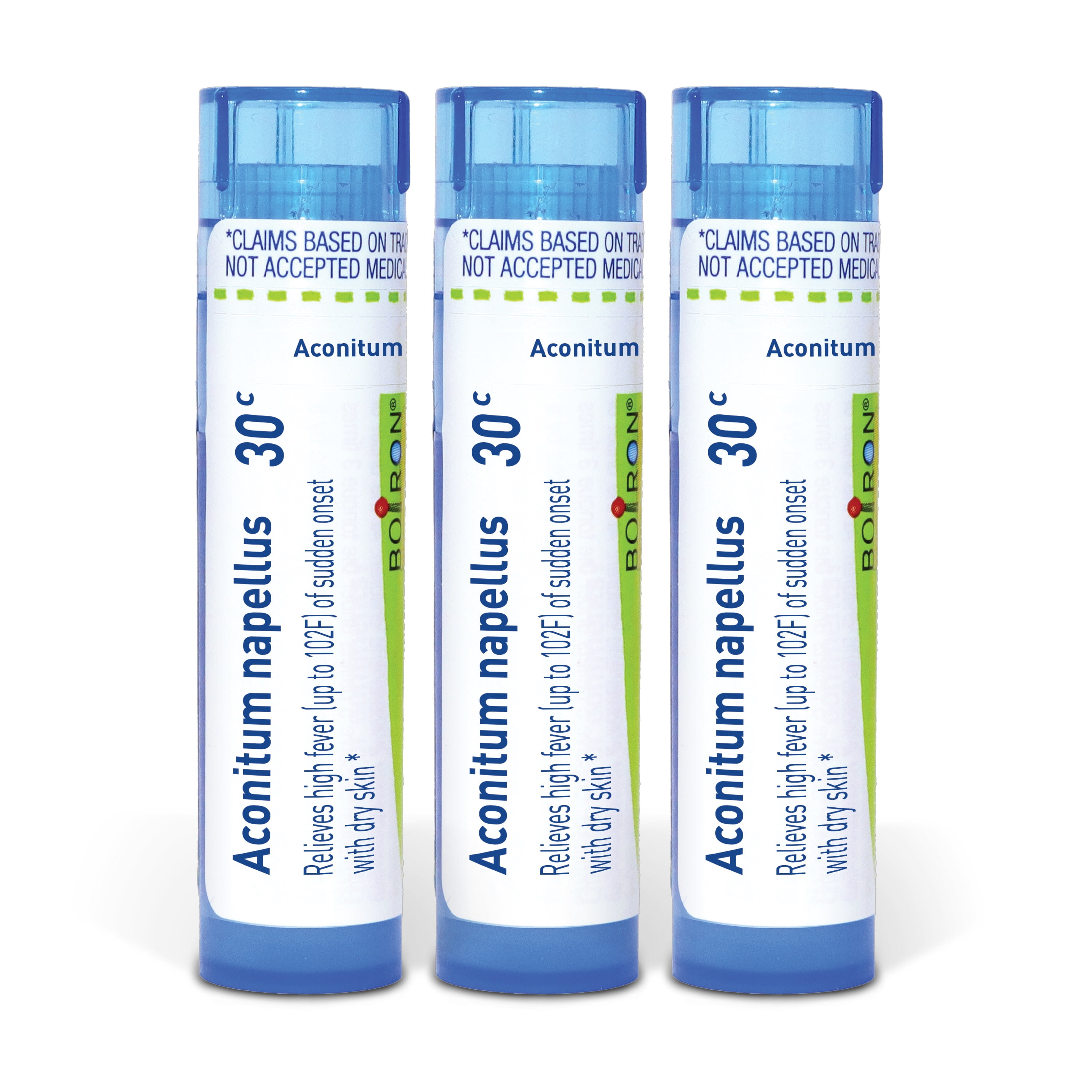 Boiron Aconitum Napellus 30C, Homeopathic Medicine for High Fever (Up To 102F) Of Sudden Onset With Dry Skin, 3 Count (3 x 80 Pellets)