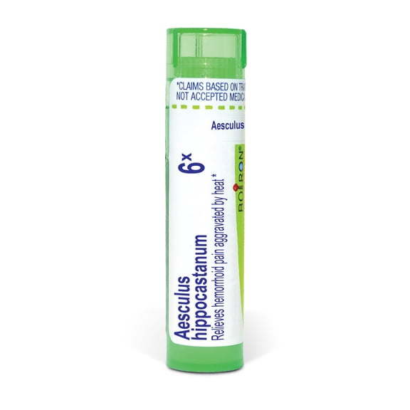 Boiron Aesculus Hippocastanum 6X, Homeopathic Medicine for Hemorrhoid Pain Aggravated By Heat, 80 Pellets