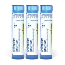 Boiron Antimonium Tartaricum 12C, Homeopathic Medicine for Thick Mucus And Non Productive Cough, 3 Count (3 x 80 Pellets)