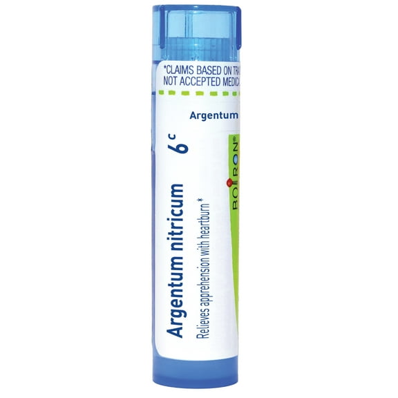 Boiron Argentum Nitricum 6C, Homeopathic Medicine for Apprehension With Heartburn, 80 Pellets