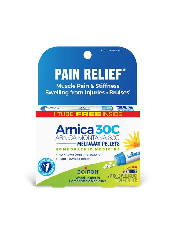 Arnica Montana 30C Multi-Pack, Homeopathic Medicine for Pain Relief, Muscle Pain & Stiffness, Swelling from Injuries, Bruises, 240 Pellets