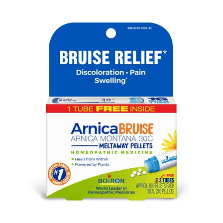 Boiron Arnica Bruise 30C Bonus Pack, Homeopathic Medicine for Bruise Relief, Discoloration, Pain and Swelling, 240 Pellets