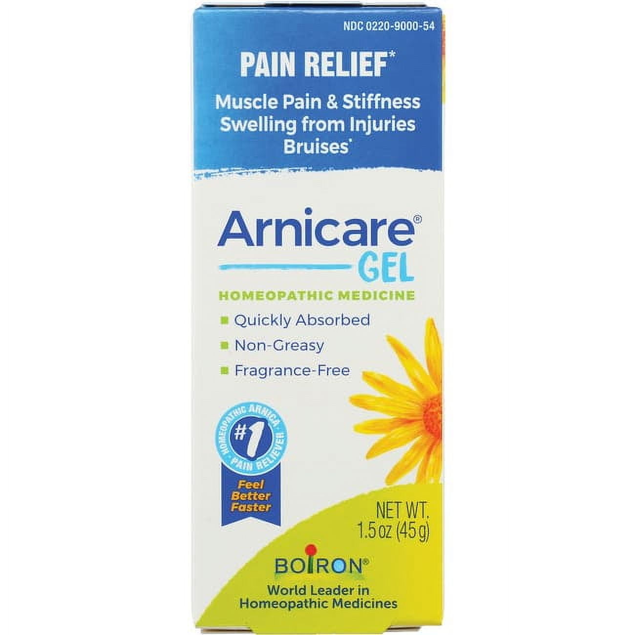 Boiron Arnicare Gel Pain Relief, Muscle Pain & Stiffness, Swelling from Injuries, Bruising, 1.5 oz