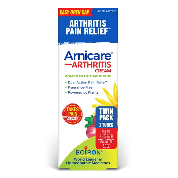 Boiron Arnicare Arthritis Cream with Devil's Claw for Arthritis Pain Relief, 2.5 oz Twin Pack