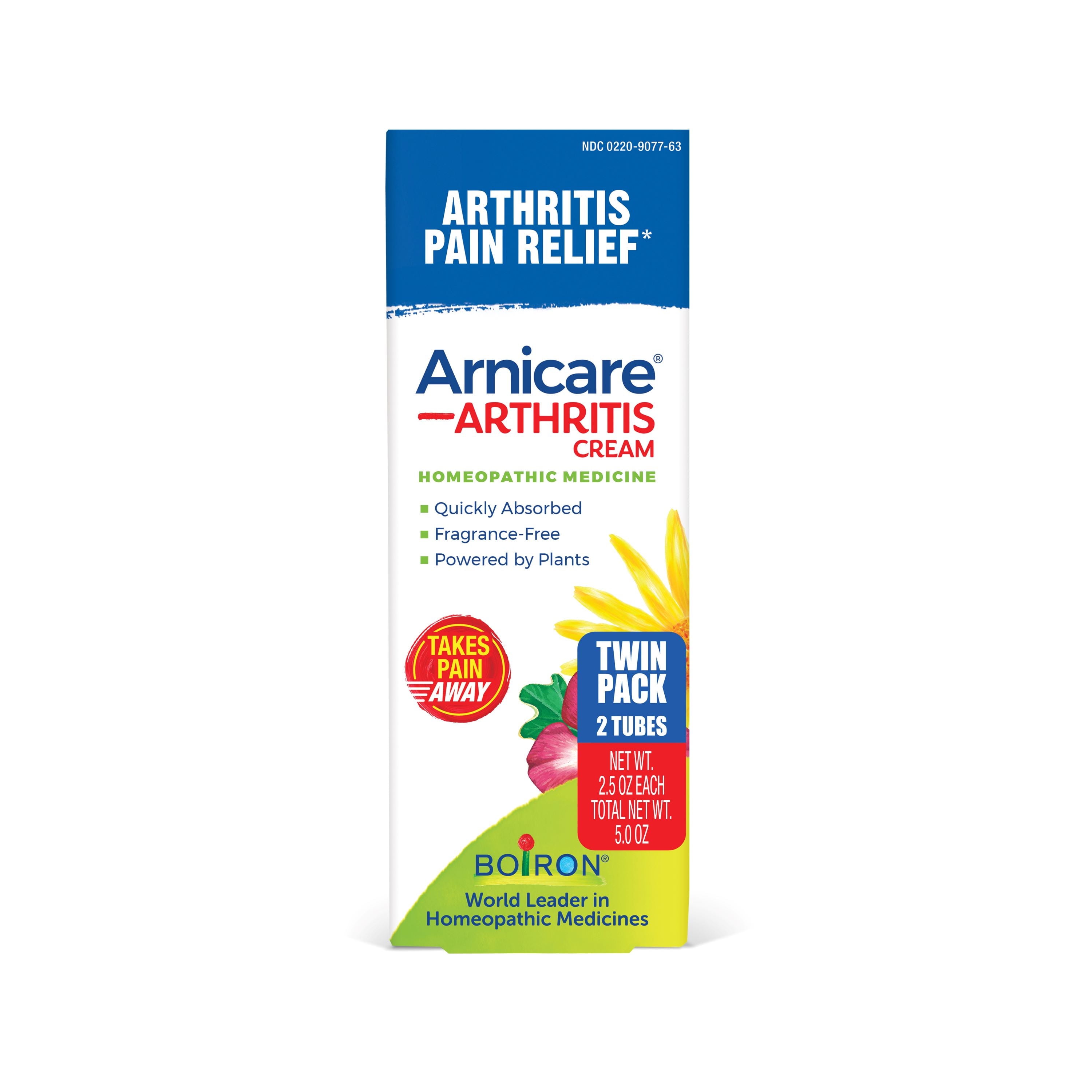 Boiron Arnicare Arthritis Cream with Devil's Claw for Arthritis Pain Relief, 2.5 oz Twin Pack