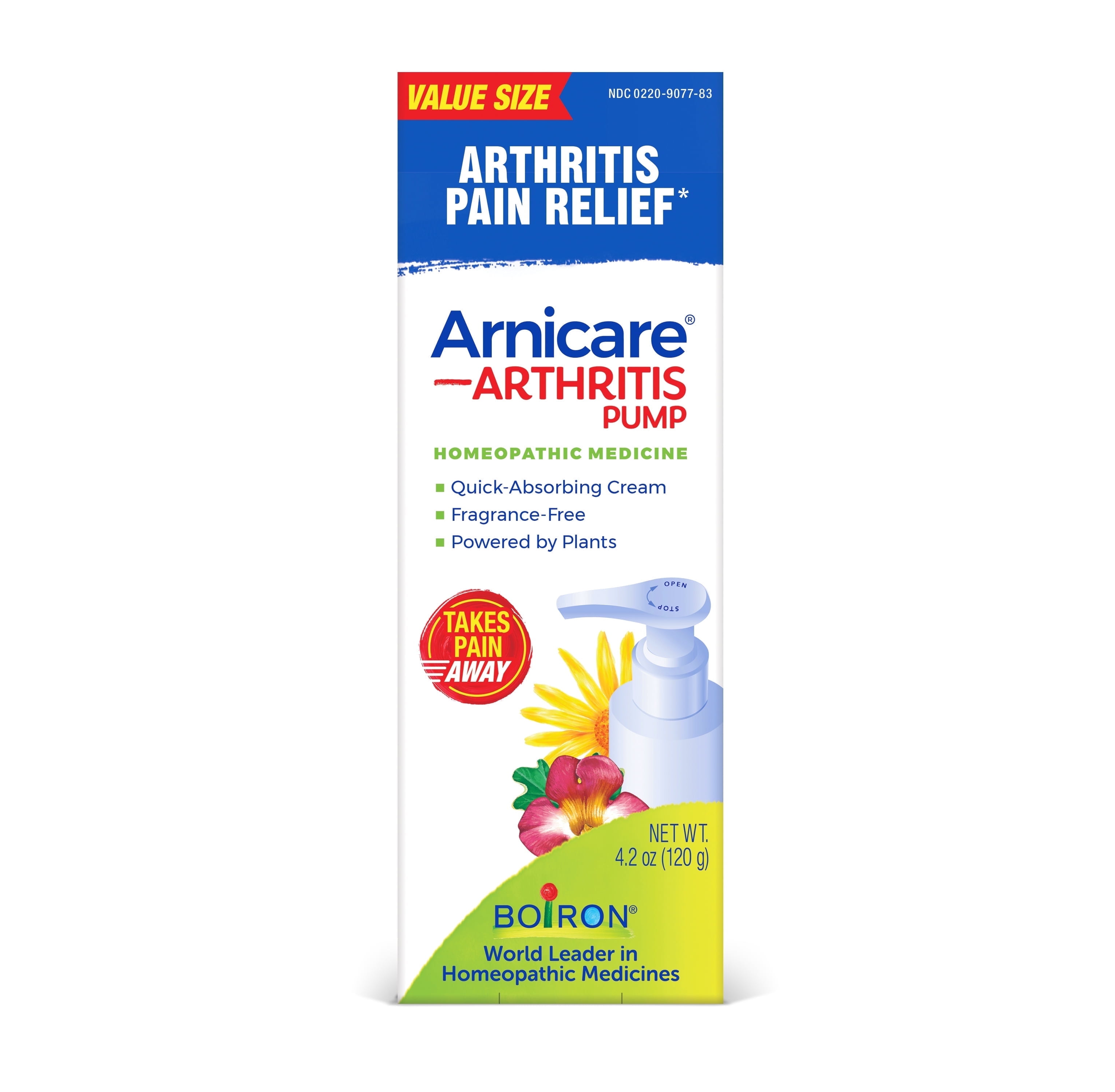 Boiron Arnicare Arthritis Cream with Devil's Claw for Arthritis Pain Relief of Joints, Muscles, Hands or Wrists, Elbow, & Knees, 4.2 oz Pump
