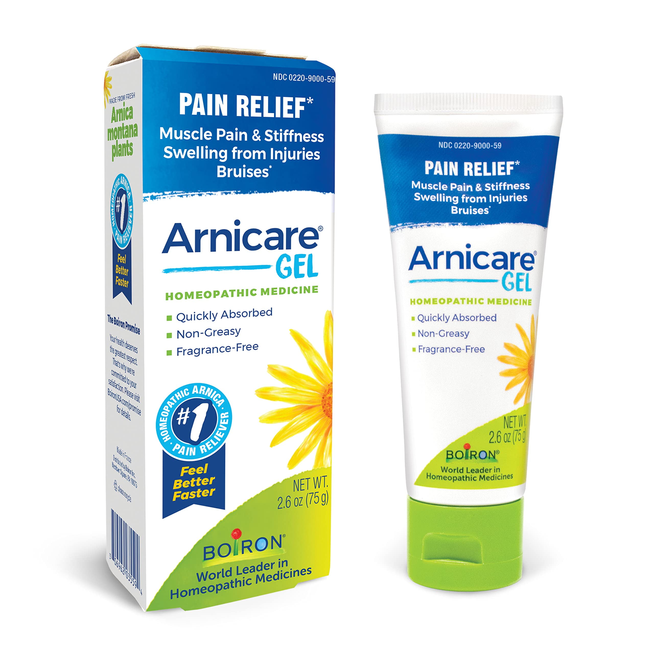 Arnicare Gel Homeopathic Medicine for Pain Relief, Fragrance-Free 2.6oz