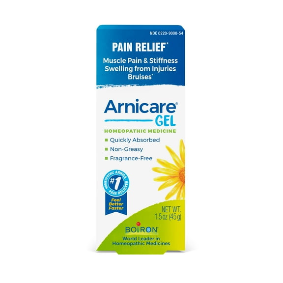 Boiron Arnicare Gel Pain Relief, Muscle Pain & Stiffness, Swelling from Injuries, Bruising, 1.5 oz