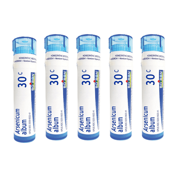 Boiron Arsenicum Album 30C, 80 Pellets, Homeopathic Medicine for Food Poisoning (5 Pack)