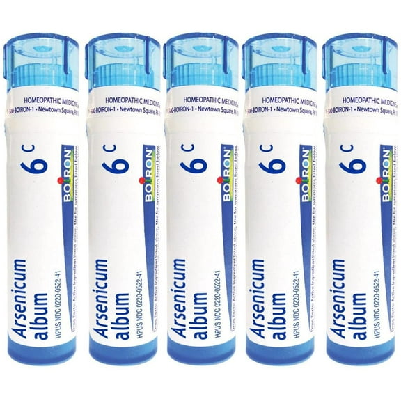 "Boiron Arsenicum Album, 6C (Pack of 5), Homeopathic Medicine for Food Poisoning"