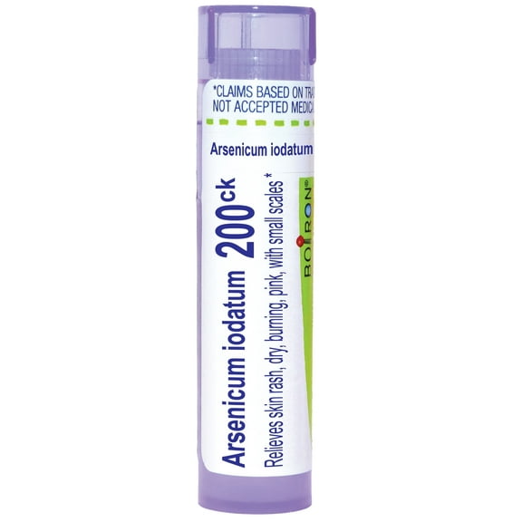 Boiron Arsenicum Iodatum 200CK, Homeopathic Medicine for Skin Rash, Dry, Burning, Pink, With Small Scales, 80 Pellets