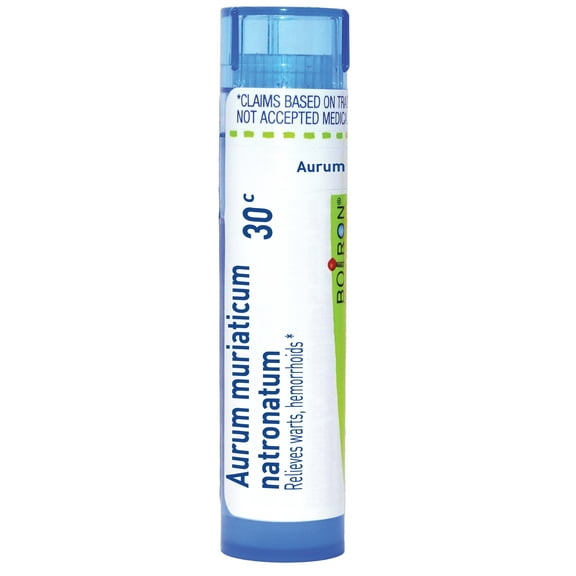 Boiron Aurum Muriat Natronatum 30C, Homeopathic Medicine for Warts, Hemorrhoids, 80 Pellets