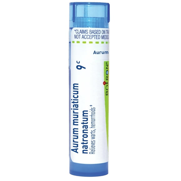 Boiron Aurum Muriat Natronatum 9C, Homeopathic Medicine for Warts, Hemorrhoids, 80 Pellets