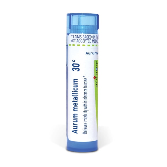 Boiron Aurum Metallicum 30C, Homeopathic Medicine for Irritability With Intolerance To Noise, 80 Pellets