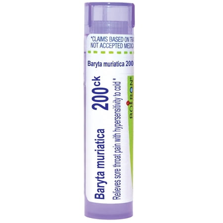 Boiron Baryta Muriatica 200CK, Homeopathic Medicine for Sore Throat Pain With Hypersensitivity To Cold, 80 Pellets