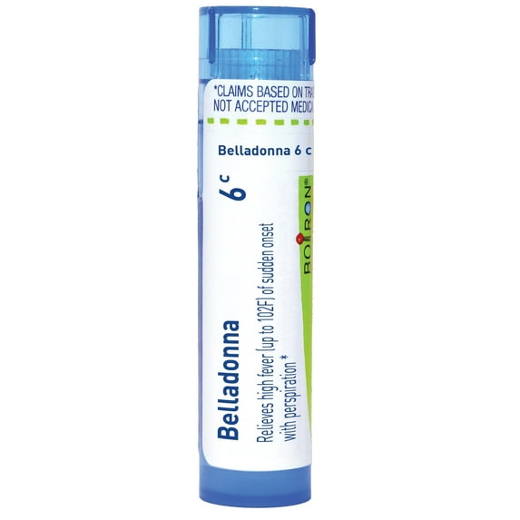 Boiron Belladonna 6C, Homeopathic Medicine for Cold & Flu Relief, 80 Pellets