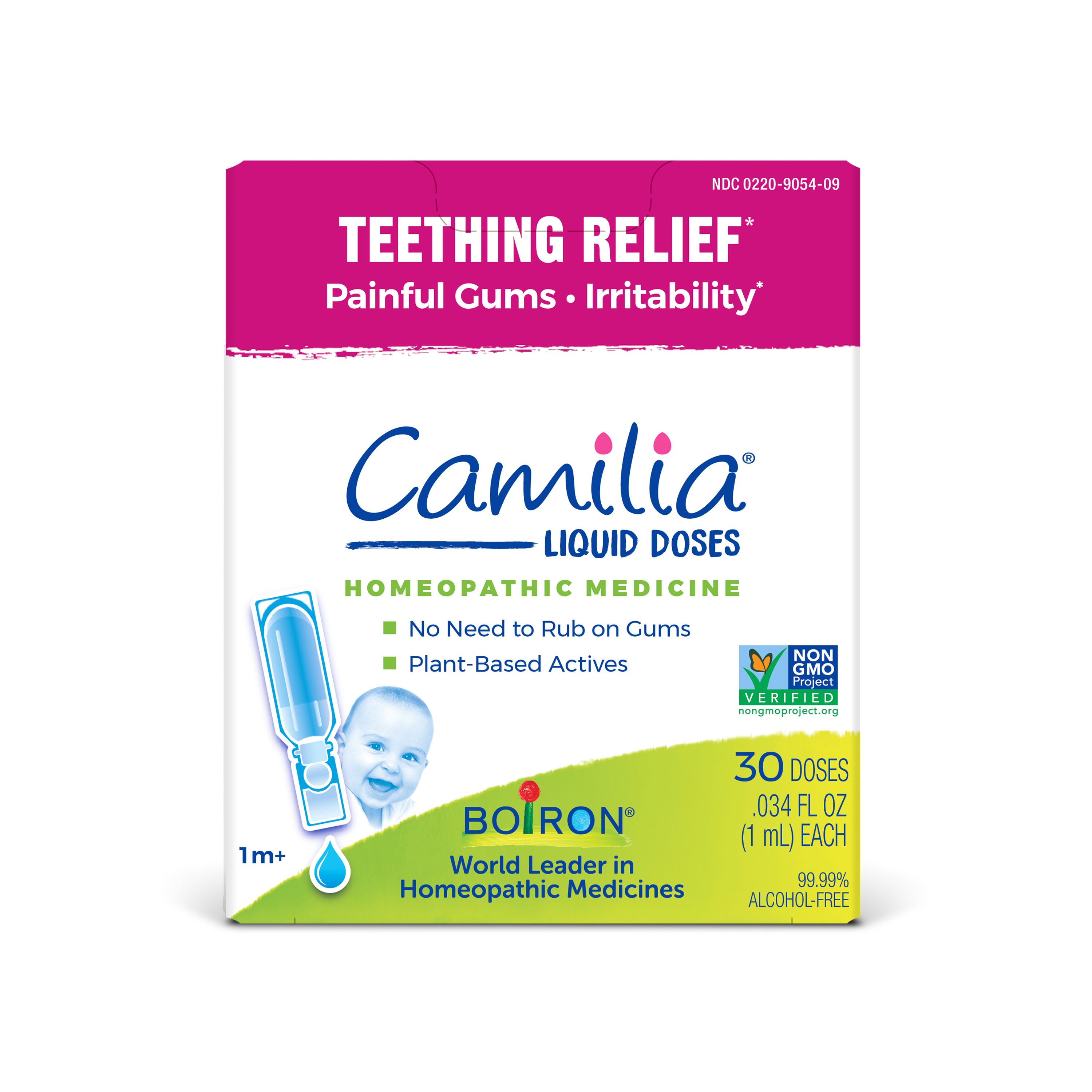 Boiron Camilia Teething Drops for Daytime and Nighttime Relief of Painful or Swollen Gums and Irritability in Babies, Irritability, 30 Single Liquid Doses - image 1 of 11