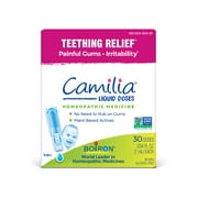 Boiron Camilia Teething Drops for Daytime and Nighttime Relief of Painful or Swollen Gums and Irritability in Babies, Irritability, 30 Single Liquid Doses