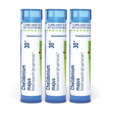 Boiron Chelidonium Majus 30C, Homeopathic Medicine for Nausea With Right Upper Back Pain, 3 Count (3 x 80 Pellets)