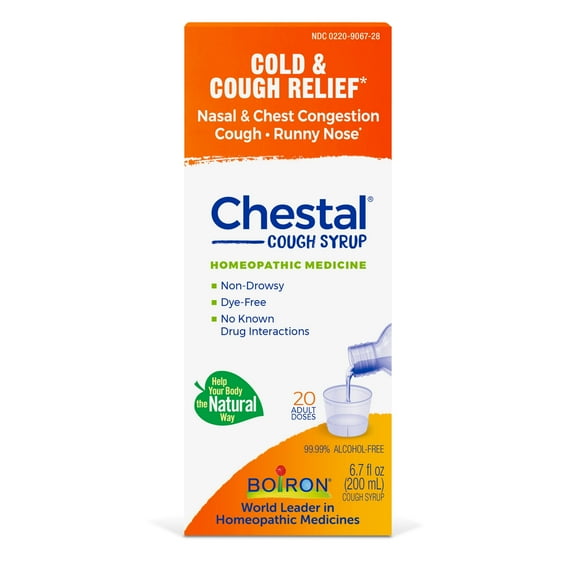 Boiron Chestal Cough Syrup, Homeopathic Medicine for Cold & Cough Relief, Nasal & Chest Congestion, Cough, Runny Nose, 6.7 fl oz