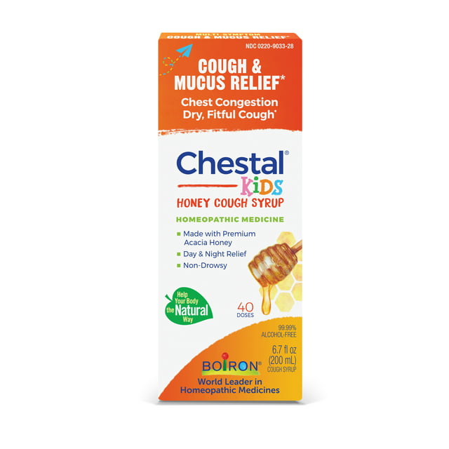 Boiron Chestal Kids Cough Syrup , Homeopathic Medicine for Cold & Cough Relief, Multi-Symptom Formula, Nasal & Chest Congestion, Runny Nose, 6.7 fl oz