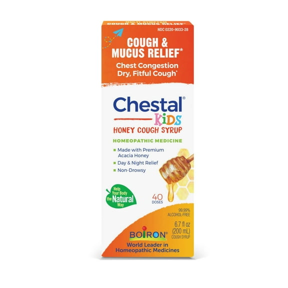 Boiron Chestal Kids Honey Cough Syrup, Homeopathic Medicine for Cough & Chest Congestion, 6.7oz