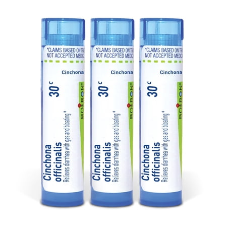 Boiron Cinchona Officinalis 30C, Homeopathic Medicine for Diarrhea With Gas And Bloating, 3 Count (3 x 80 Pellets)