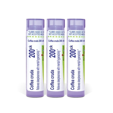 Boiron Coffea Cruda 200CK, Homeopathic Medicine for Sleeplessness With Mental Hyperactivity, 3 Count (3 x 80 Pellets)