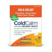 Boiron ColdCalm Tablet Relief of Common Cold Symptoms Sneezing, Runny Nose, Sore Throat, 60 Tablets