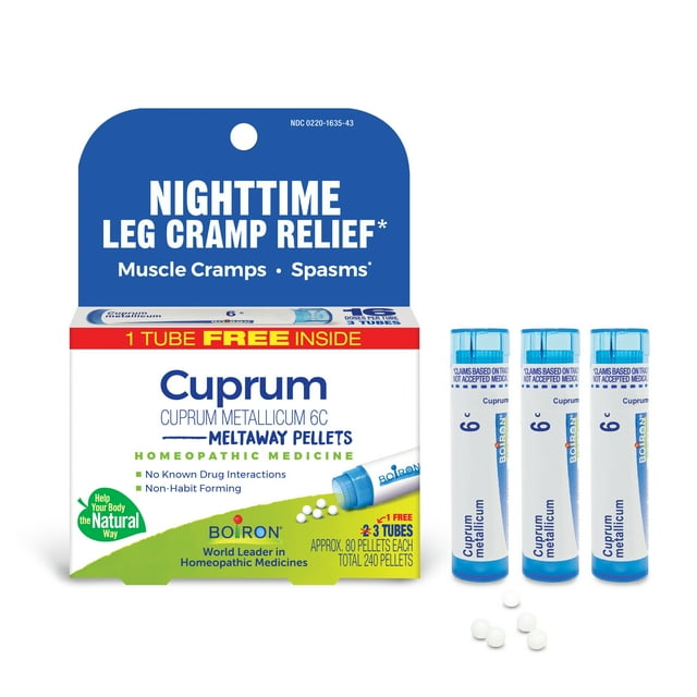 Boiron Cuprum Metallicum 6C, Homeopathic Medicine for Nighttime Leg