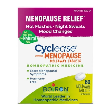 Boiron Cyclease Menopause Tablets, Homeopathic Medicine for Menopause Relief, Hot Flashes, Night Sweats, Mood Changes, 60 Meltaway Tablets