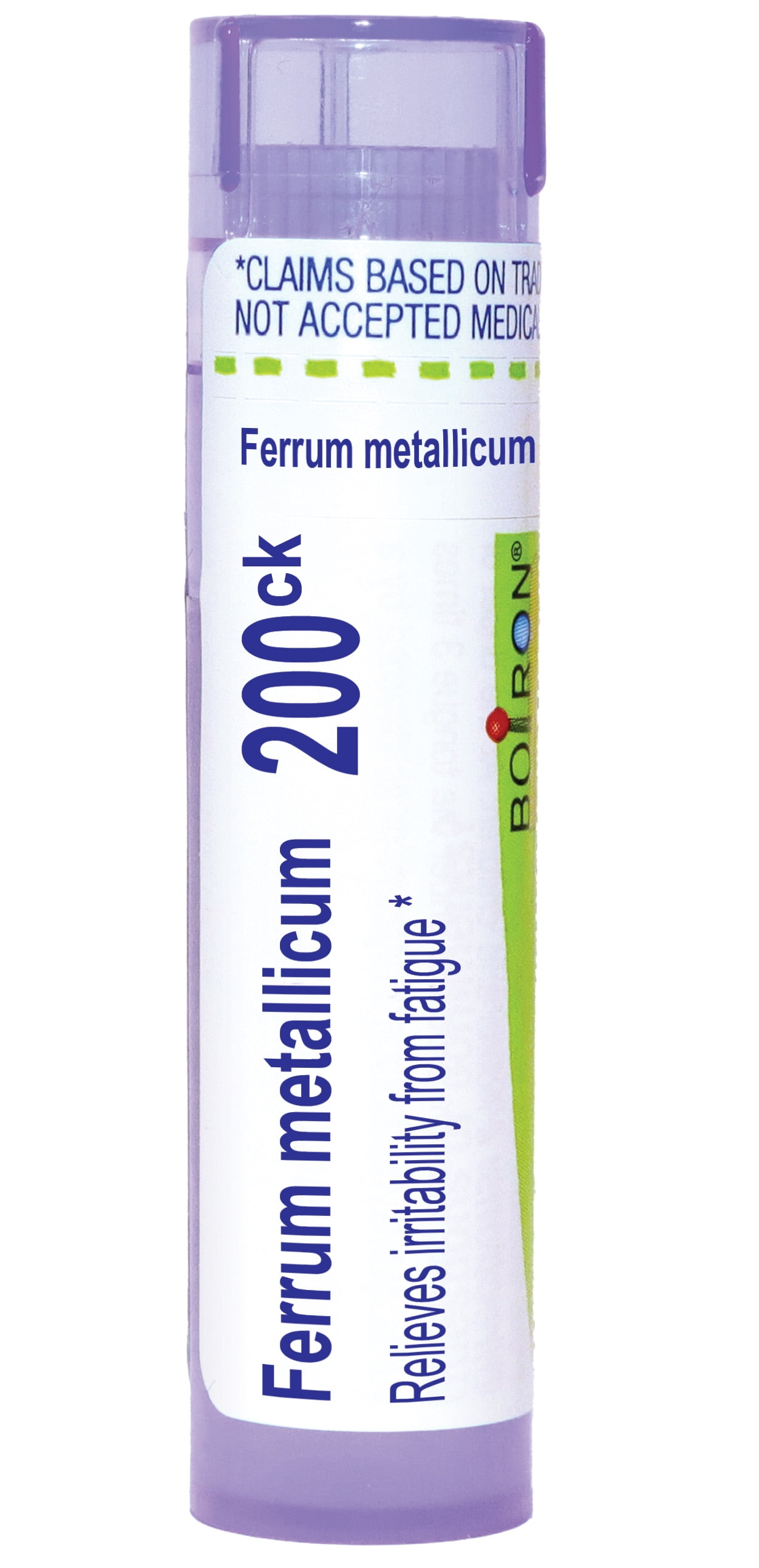 Boiron Ferrum Metallicum 200CK, Homeopathic Medicine for Irritability From Fatigue, 80 Pellets