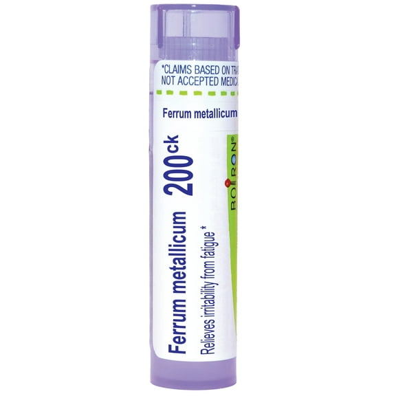Boiron Ferrum Metallicum 200CK, Homeopathic Medicine for Irritability From Fatigue, 80 Pellets
