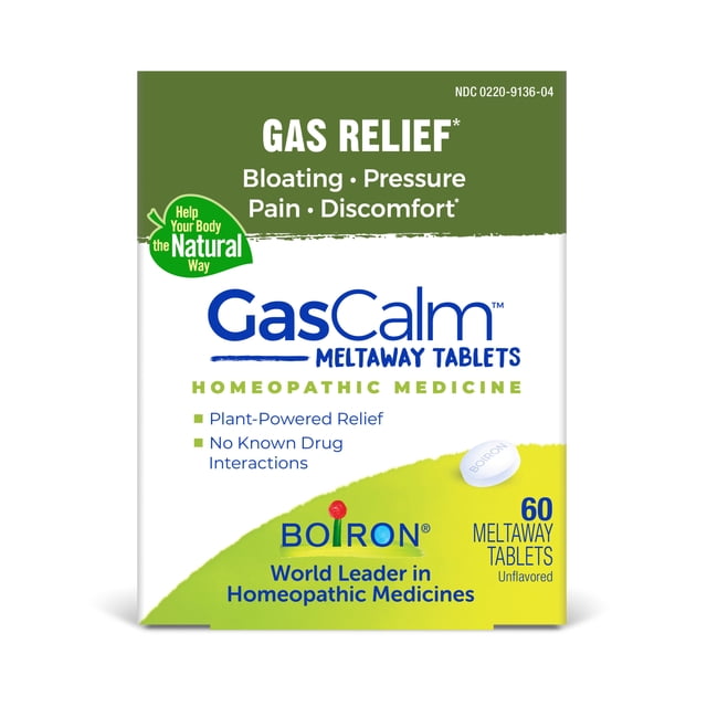 Boiron GasCalm Tablets, Homeopathic Medicine for Gas Relief, Bloating ...