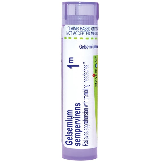 Boiron Gelsemium Sempervirens 1M, Homeopathic Medicine for Apprehension With Trembling, Headaches, 80 Pellets