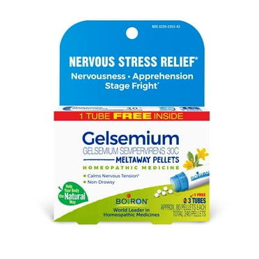 Boiron Gelsemium Sempervirens 30C Bonus Pack, Homeopathic Medicine for Nervousness, Apprehension, Stage Fright, 240 Pellets