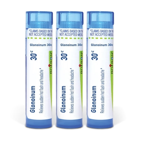 Boiron Glonoinum 30C, Homeopathic Medicine for Sudden Hot Flash And Headache, 3 Count (3 x 80 Pellets)